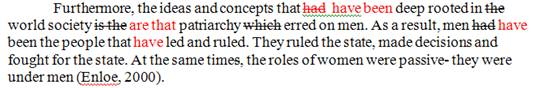 Proofreading sample before editing